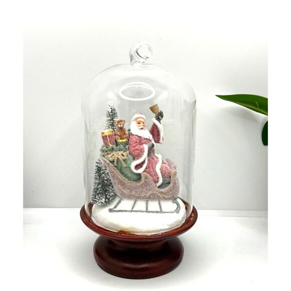 Sconce Santa Sleigh Scene Under Glass Ornaments By Valerie - Picture 5 of 6